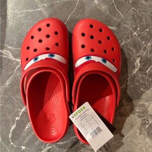 Disney Pixar Cars Lightning McQueen Crocs Red Clogs M8 W10 LIGHT UP - NWT